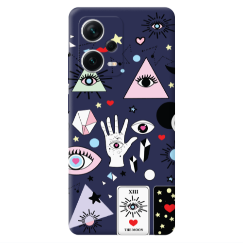 Xiaomi Poco X5 Pyramid eyes Dark blue Colored Silicone TPU Θήκη