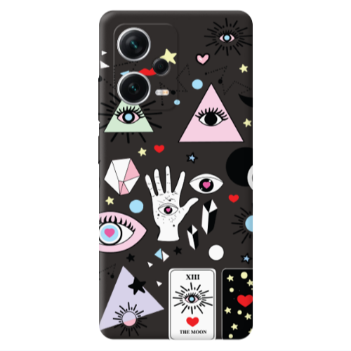 Xiaomi Poco X5 Pyramid eyes Black Colored Silicone TPU Θήκη