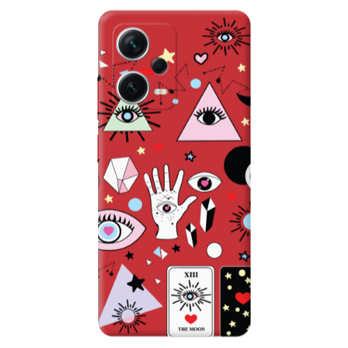 Xiaomi Poco X5 Pyramid eyes Red Colored Silicone TPU Θήκη