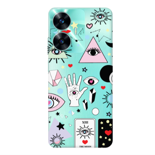 Realme C55 Pyramid eyes Transparent Silicone TPU Θήκη