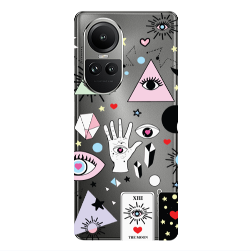 Oppo Reno10 5G Pyramid eyes Transparent Silicone TPU Θήκη