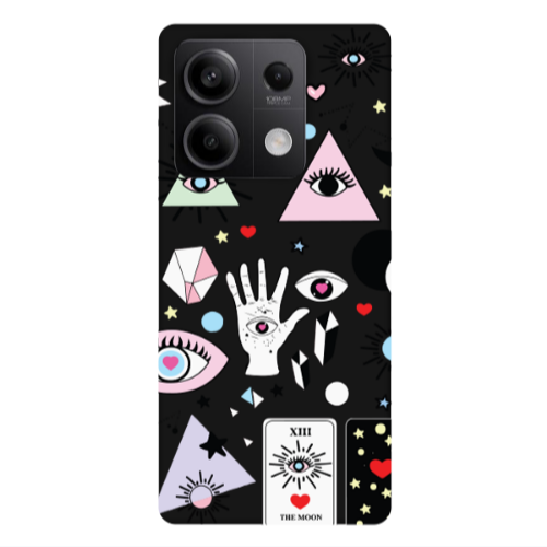 Xiaomi Redmi Note 13 5G Pyramid eyes Black Colored Silicone TPU Θήκη
