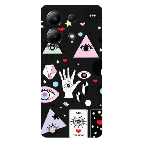 Xiaomi Redmi Note 13 4G Pyramid eyes Black Colored Silicone TPU Θήκη