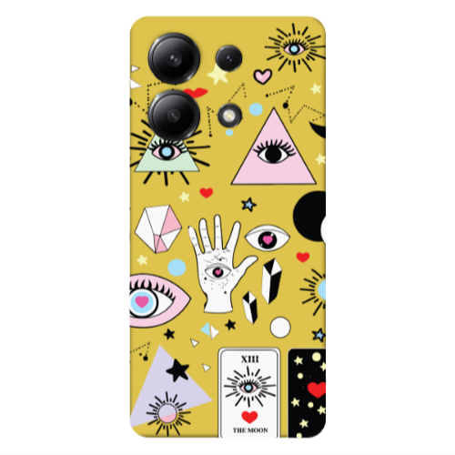Xiaomi Redmi Note 13 4G Pyramid eyes Yellow Colored Silicone TPU Θήκη