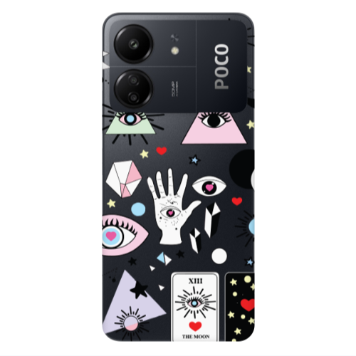 Xiaomi Poco C65 Pyramid eyes Transparent Silicone TPU Θήκη