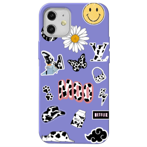Apple iPhone 12 Find Yourself 6 Purple Colored Silicone TPU Θήκη