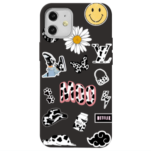 Apple iPhone 12 Find Yourself 6 Black Colored Silicone TPU Θήκη