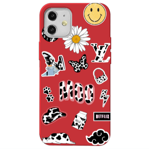 Apple iPhone 12 Find Yourself 6 Red Colored Silicone TPU Θήκη
