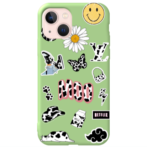 Apple iPhone 13 Find Yourself 6 Light Green Colored Silicone TPU Θήκη
