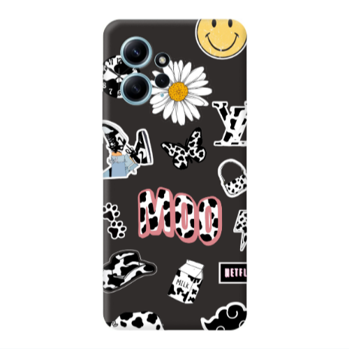 Xiaomi Redmi Note 12 4G Find Yourself 6 Black Colored Silicone TPU Θήκη