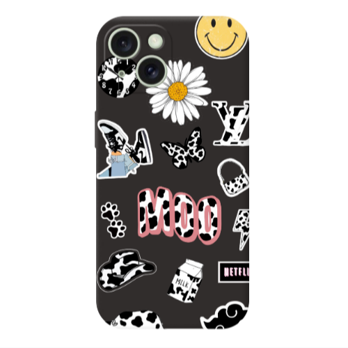 Apple iPhone 15 Find Yourself 6 Black Colored Silicone TPU Θήκη