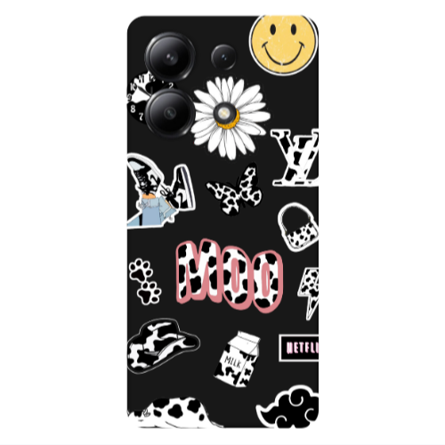 Xiaomi Redmi Note 13 4G Find Yourself 6 Black Colored Silicone TPU Θήκη