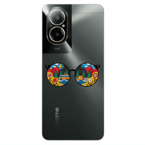 Realme C67 Round Glasses Transparent Silicone TPU Θήκη