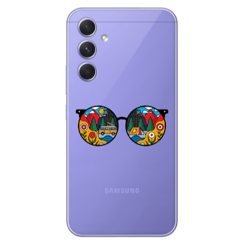 Samsung A56 Round Glasses Transparent Silicone TPU Θήκη