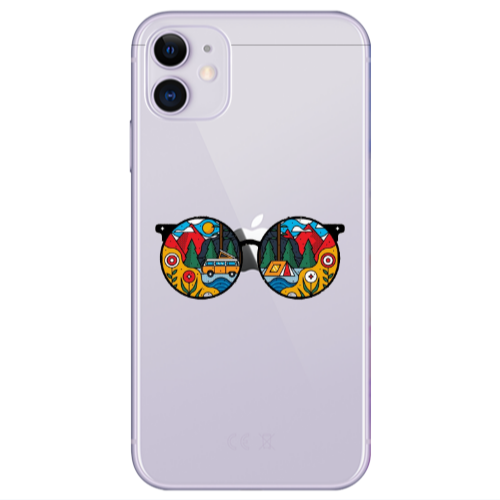 Apple iPhone 11  Round Glasses Transparent Silicone TPU Θήκη