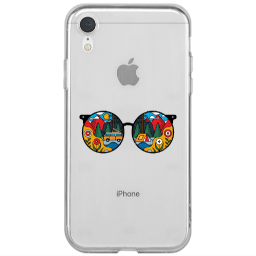 Apple iPhone Xr Round Glasses Transparent Silicone TPU Θήκη