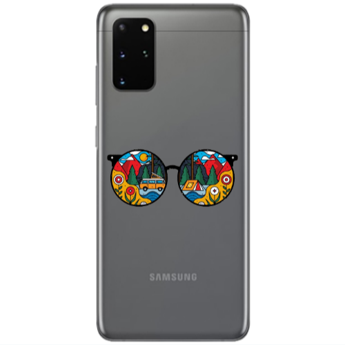 Samsung S20 Plus Round Glasses Transparent Silicone TPU Θήκη