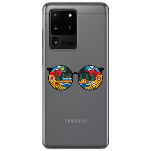 Samsung S20 Ultra Round Glasses Transparent Silicone TPU Θήκη