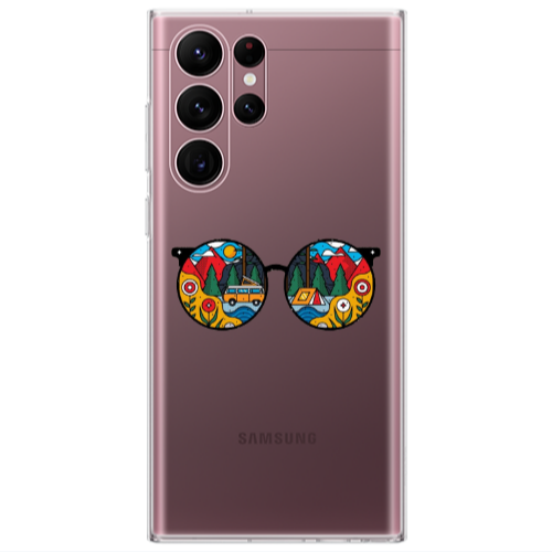 Samsung S22 Ultra Round Glasses Transparent Silicone TPU Θήκη