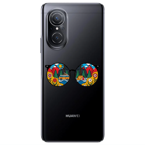Huawei Nova 9 SE Round Glasses Transparent Silicone TPU Θήκη