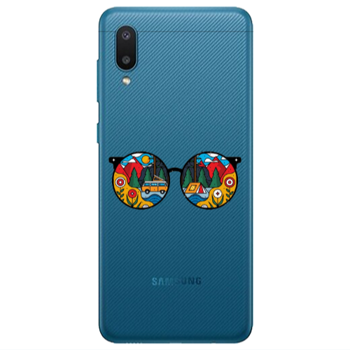 Samsung A02 Round Glasses Transparent Silicone TPU Θήκη