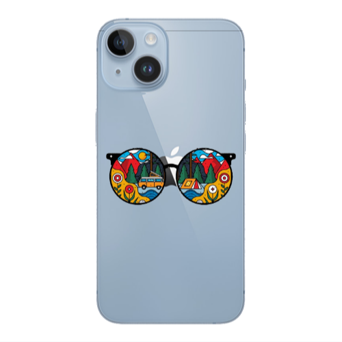 Apple iPhone 14  Round Glasses Transparent Silicone TPU Θήκη