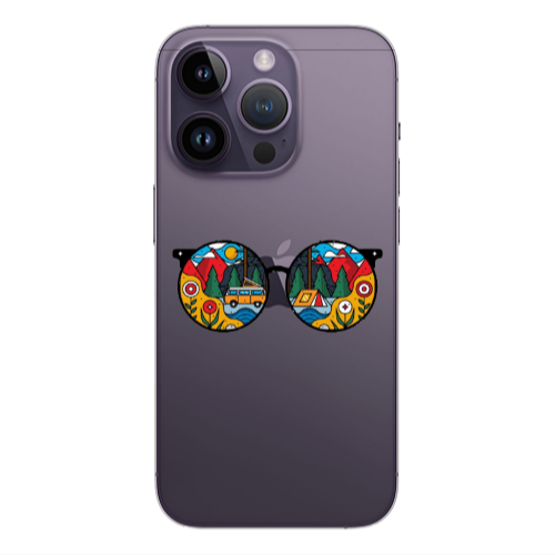 Apple iPhone 14 Pro  Round Glasses Transparent Silicone TPU Θήκη