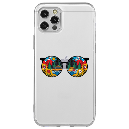 Apple iPhone 12 Pro Round Glasses Transparent Silicone TPU Θήκη