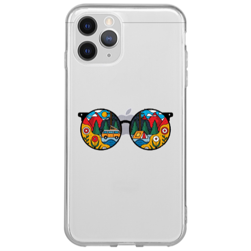 Apple iPhone 12 Pro Max Round Glasses Transparent Silicone TPU Θήκη