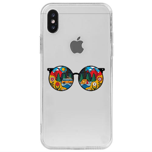 Apple iPhone Xs Round Glasses Transparent Silicone TPU Θήκη