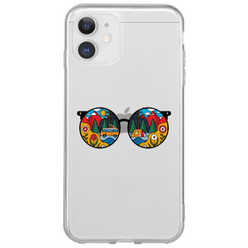 Apple iPhone 12 Mini Round Glasses Transparent Silicone TPU Θήκη