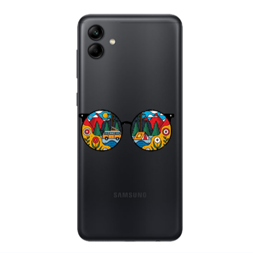 Samsung A04 Round Glasses Transparent Silicone TPU Θήκη