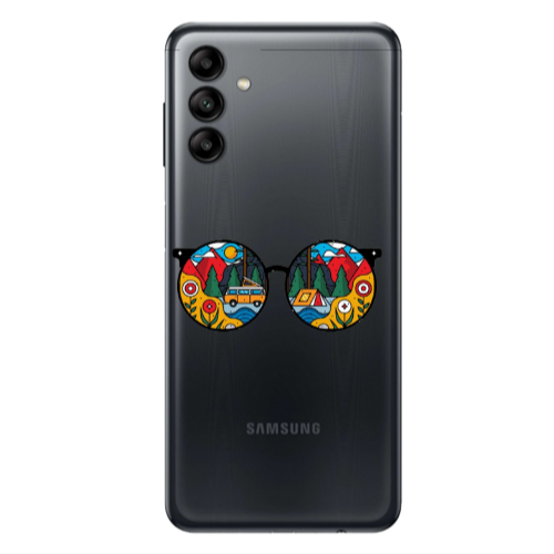 Samsung A04S Round Glasses Transparent Silicone TPU Θήκη