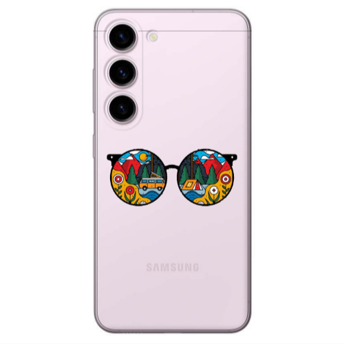 Samsung S23 Round Glasses Transparent Silicone TPU Θήκη