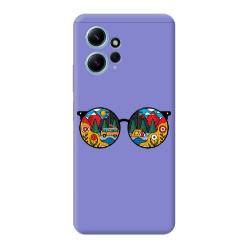 Xiaomi Redmi Note 12 4G Round Glasses Purple Colored Silicone TPU Θήκη