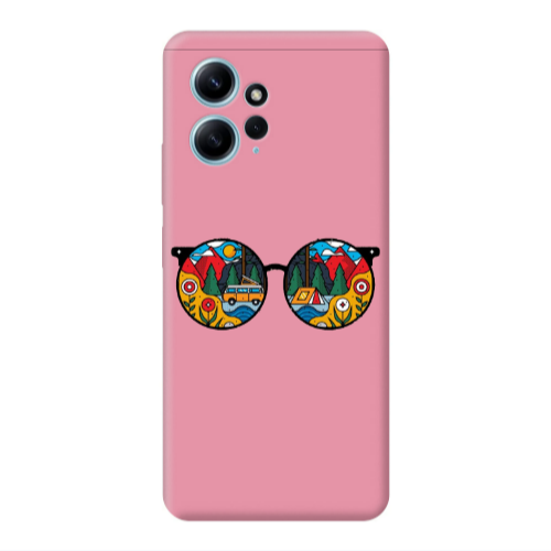 Xiaomi Redmi Note 12 4G Round Glasses Pink Colored Silicone TPU Θήκη