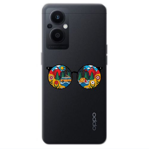 Oppo Reno 7 Lite Round Glasses Transparent Silicone TPU Θήκη