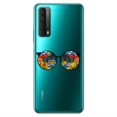 Huawei P Smart 2021 Round Glasses Transparent Silicone TPU Θήκη