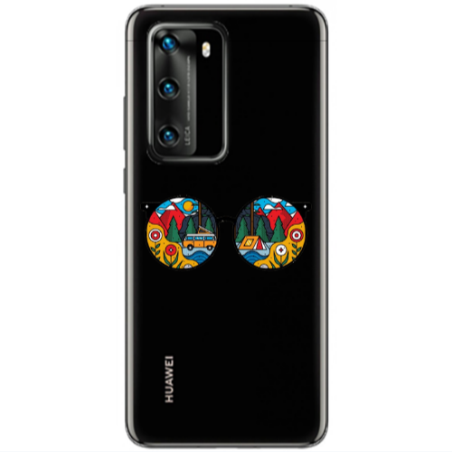 Huawei P40 Round Glasses Transparent Silicone TPU Θήκη