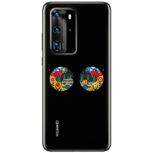 Huawei P40 Pro Round Glasses Transparent Silicone TPU Θήκη
