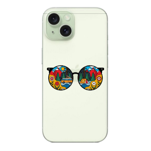 Apple iPhone 15 Round Glasses Transparent Silicone TPU Θήκη