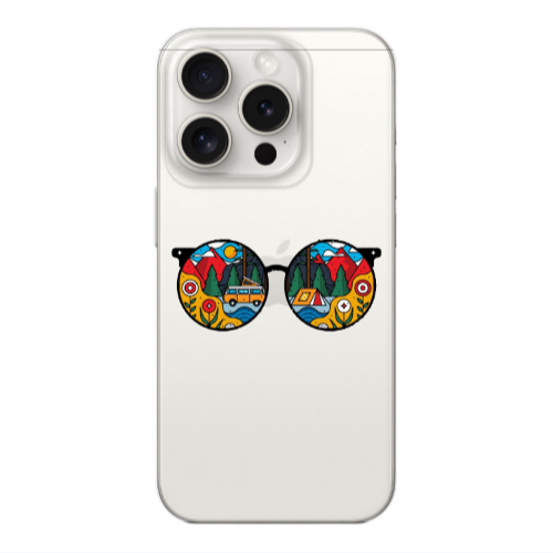 Apple iPhone 15 Pro Max Round Glasses Transparent Silicone TPU Θήκη
