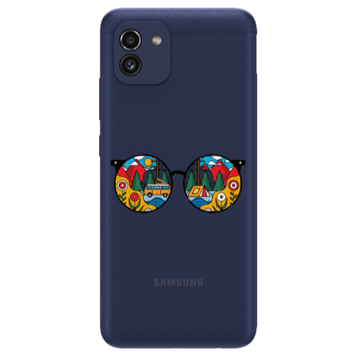 Samsung A03 Round Glasses Transparent Silicone TPU Θήκη