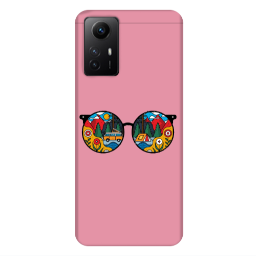 Xiaomi Redmi Note 12s Round Glasses Pink Colored Silicone TPU Θήκη