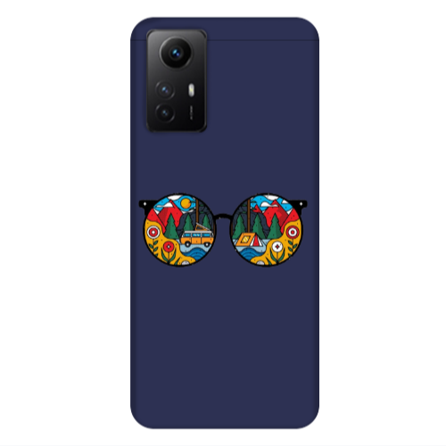 Xiaomi Redmi Note 12s Round Glasses Dark blue Colored Silicone TPU Θήκη