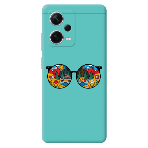 Xiaomi Poco X5 Round Glasses Turquoise Colored Silicone TPU Θήκη