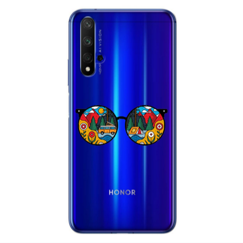 Huawei Nova 5 T Round Glasses Transparent Silicone TPU Θήκη