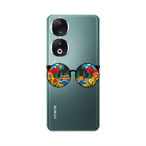 Honor 90 5G Round Glasses Transparent Silicone TPU Θήκη