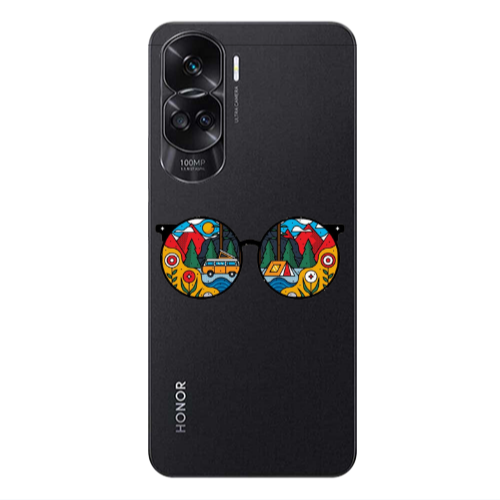 Honor 90 Lite 5G Round Glasses Transparent Silicone TPU Θήκη