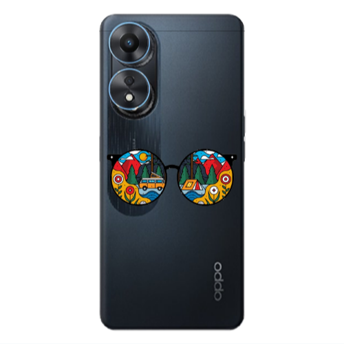 Oppo A 98 Round Glasses Transparent Silicone TPU Θήκη